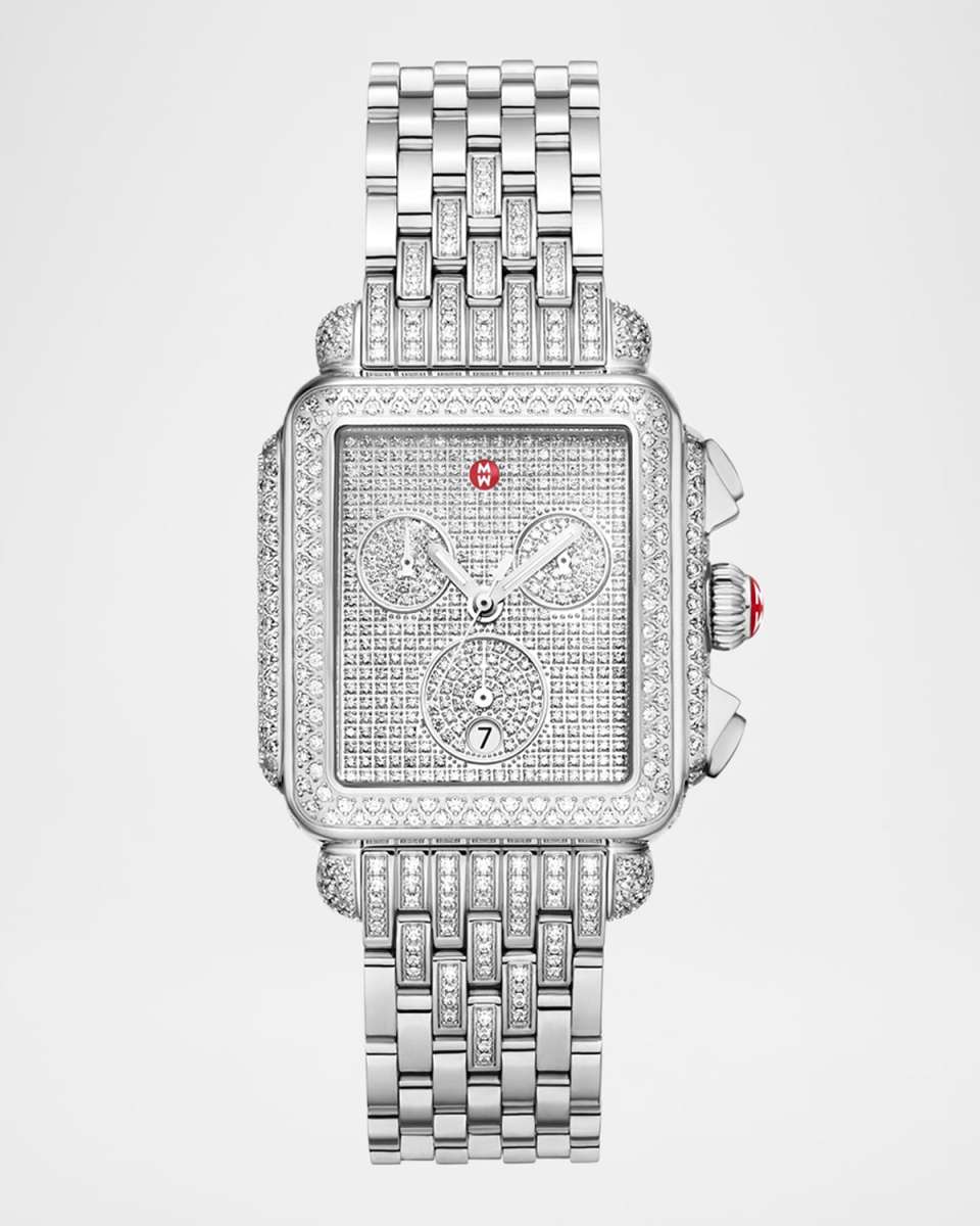 Limited Edition Deco Jubilee Stainless Steel Diamond Pavé Bracelet Watch